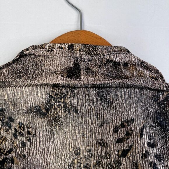 Lane Bryant Tan Animal Print Structured Collar Single Breasted Blazer Sz 14/16W - Picture 7 of 11